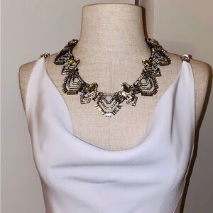 Elegant Gold and Silver Statement Necklace